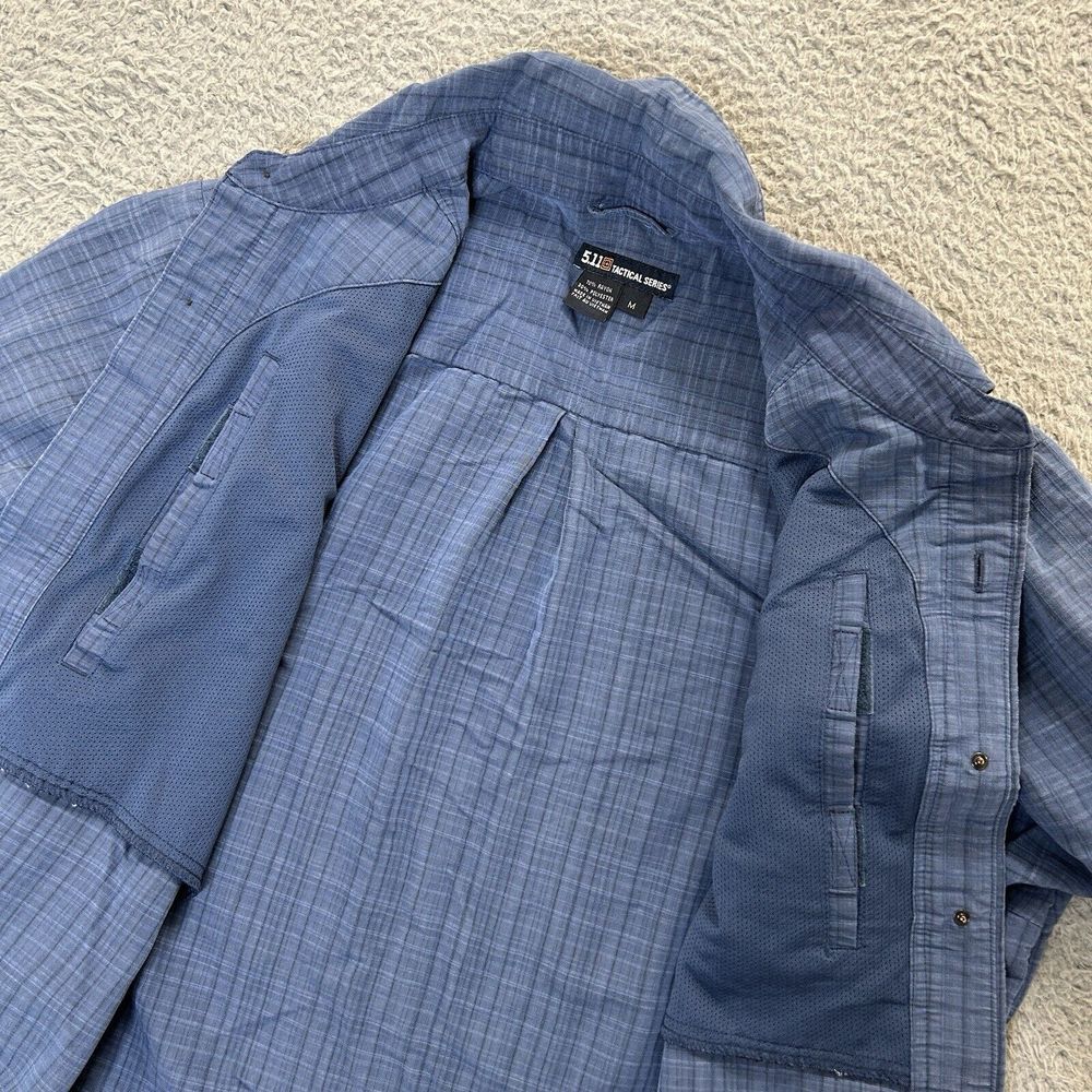5.11 Tactical 71196 Shirt Mens Medium Blue Covert Conceal Carry Snap Front Rayon
